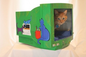 recycling electronics for a great new cat bed